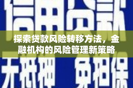 会同探索贷款风险转移方法，金融机构的风险管理新策略