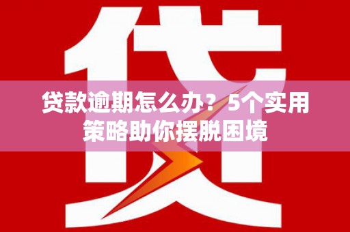 学甲贷款逾期怎么办？5个实用策略助你摆脱困境