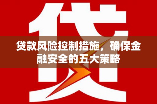 灌阳贷款风险控制措施，确保金融安全的五大策略
