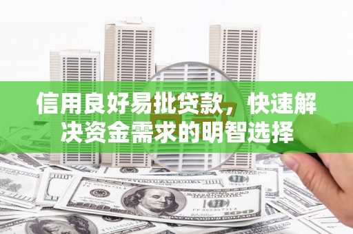 新林信用良好易批贷款，快速解决资金需求的明智选择