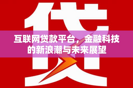 富县互联网贷款平台，金融科技的新浪潮与未来展望