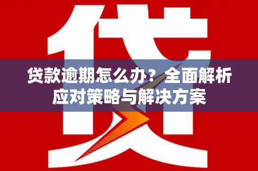 贵德贷款逾期怎么办？全面解析应对策略与解决方案
