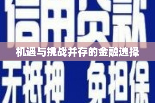 荔城机遇与挑战并存的金融选择